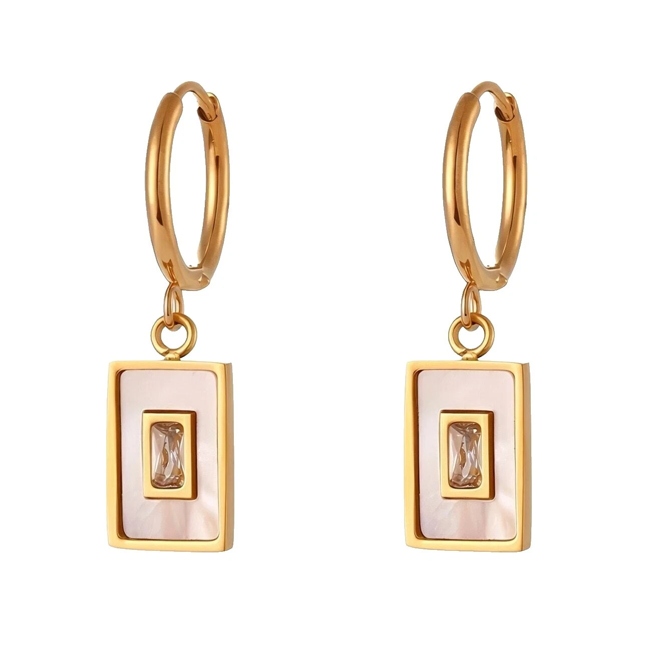 Chapado en oro Amarillo de Acrílico Pendientes de Moda Aro