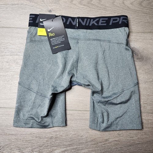 Nike Pro Training Shorts Youth Boys Small Tight Dri FIT Carbon Gray CK4537 091 - Picture 4 of 6