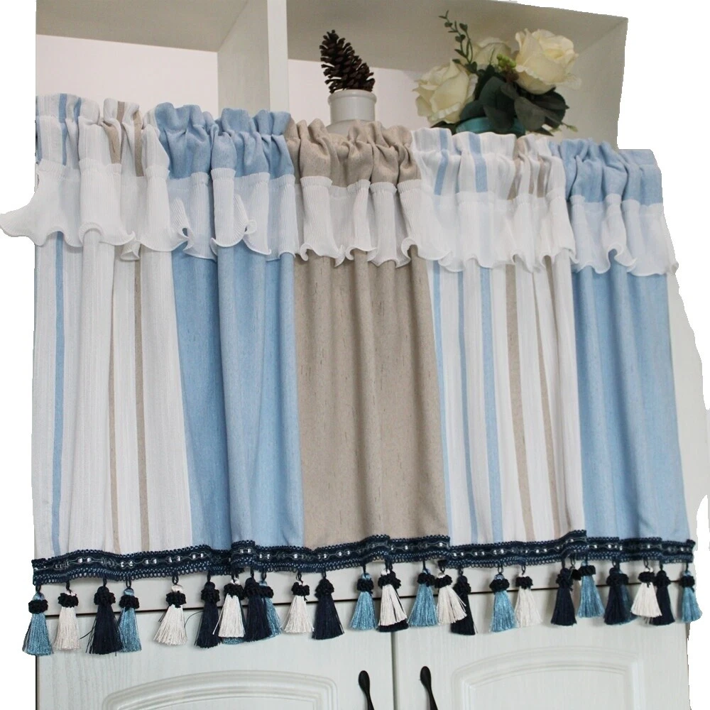 Cotton Blend Country Ruffled Window Curtains & Drapes