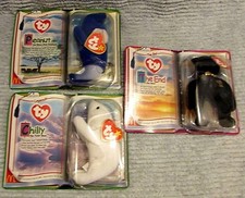 Vintage McDonald TY Beanies Legends Chilly Polar Bear End Blue Peanut Elephant