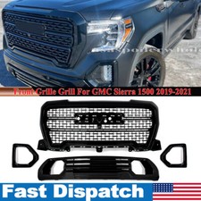 For 2019-21 Gmc Sierra 1500 Denali Front Upperlower Grill Fog Light Trim Black For 2019-21 Gmc Sierra 1500 Denali Front Upperlower Grill Fog Light Trim Black