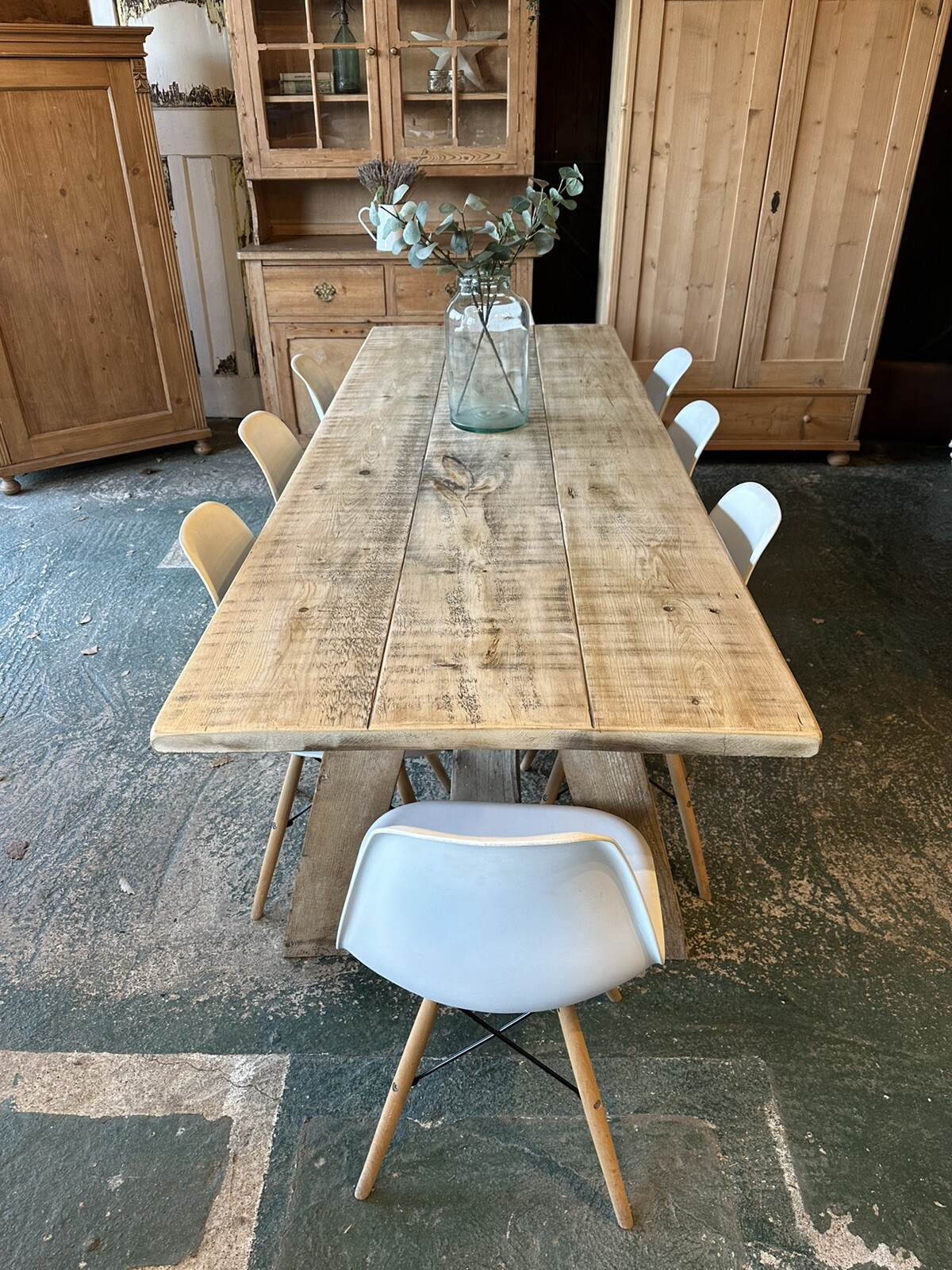 Rustic Farmhouse Pine Kitchen Dining Refectory Table 8 10 Seater eBay