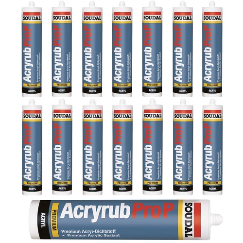 15x Soudal Acryl Acryrub Pro P weiß Maleracryl Bauacryl Dichtstoff 310ml
