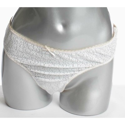 Parisa Womens XXL Thong Panty Coconut White Crochet