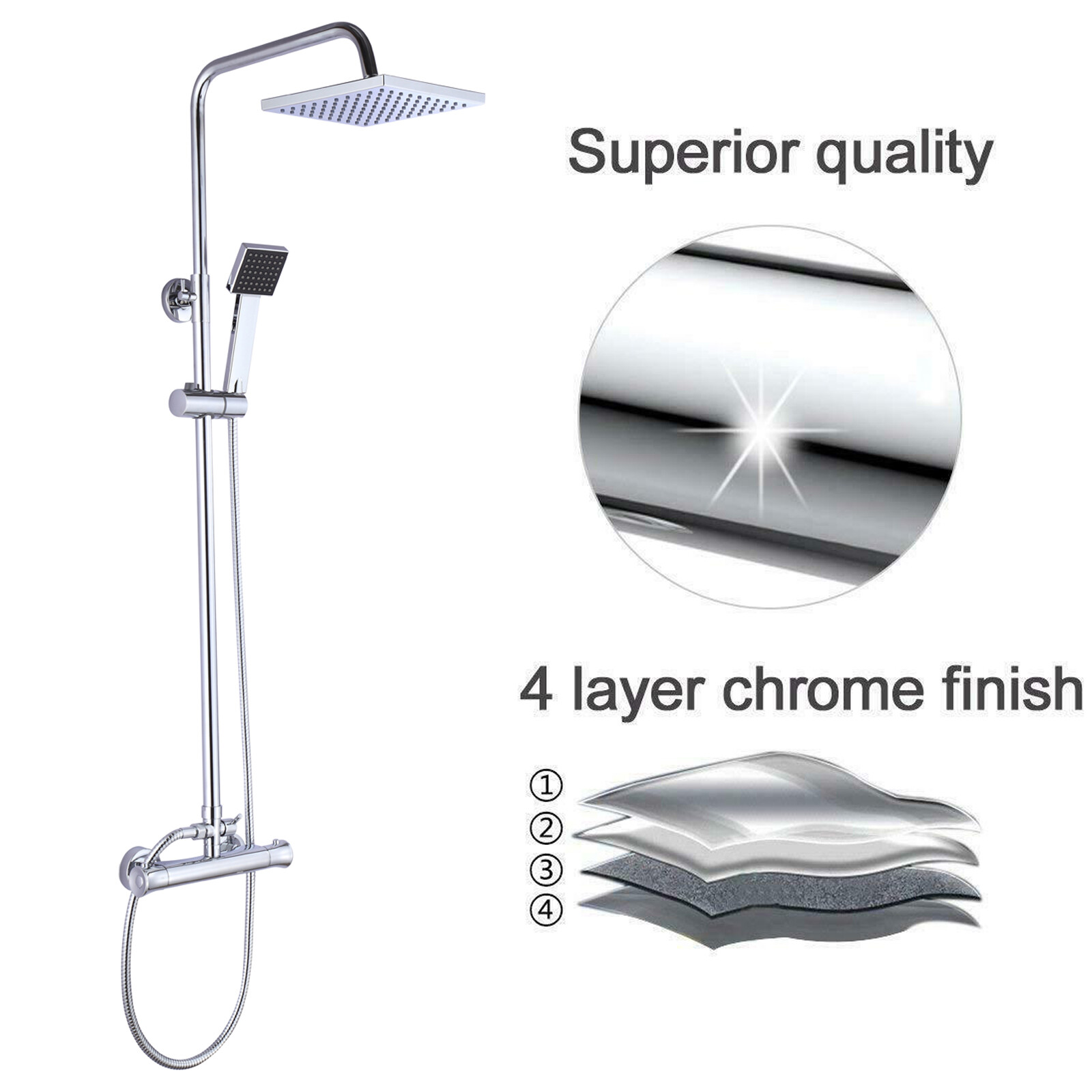 Adjustable Bathroom Shower Head Holder Riser Rail Bracket Slider Bar