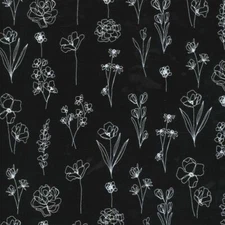 Illustrations By Alli K Design For Moda - Ink Floral Doodle  #11505-25