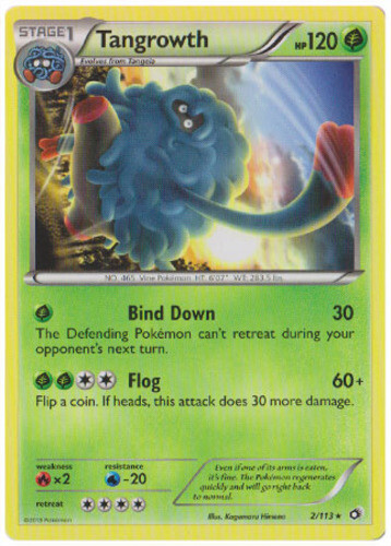 Tangrowth - 2/113 - Rare LP, English Pokemon Legendary Treasures