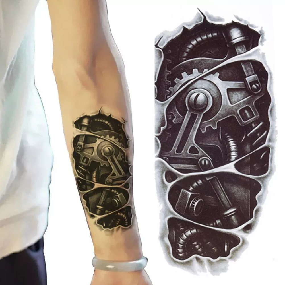 3D Waterproof Robot Arm Temporary Tattoo Stickers Body Art Removable Tato.lu8