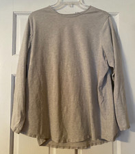 J. JILL PURE JILL Top Size XL Pima Stretch Cotton Shirttail Tee Gray Women  s