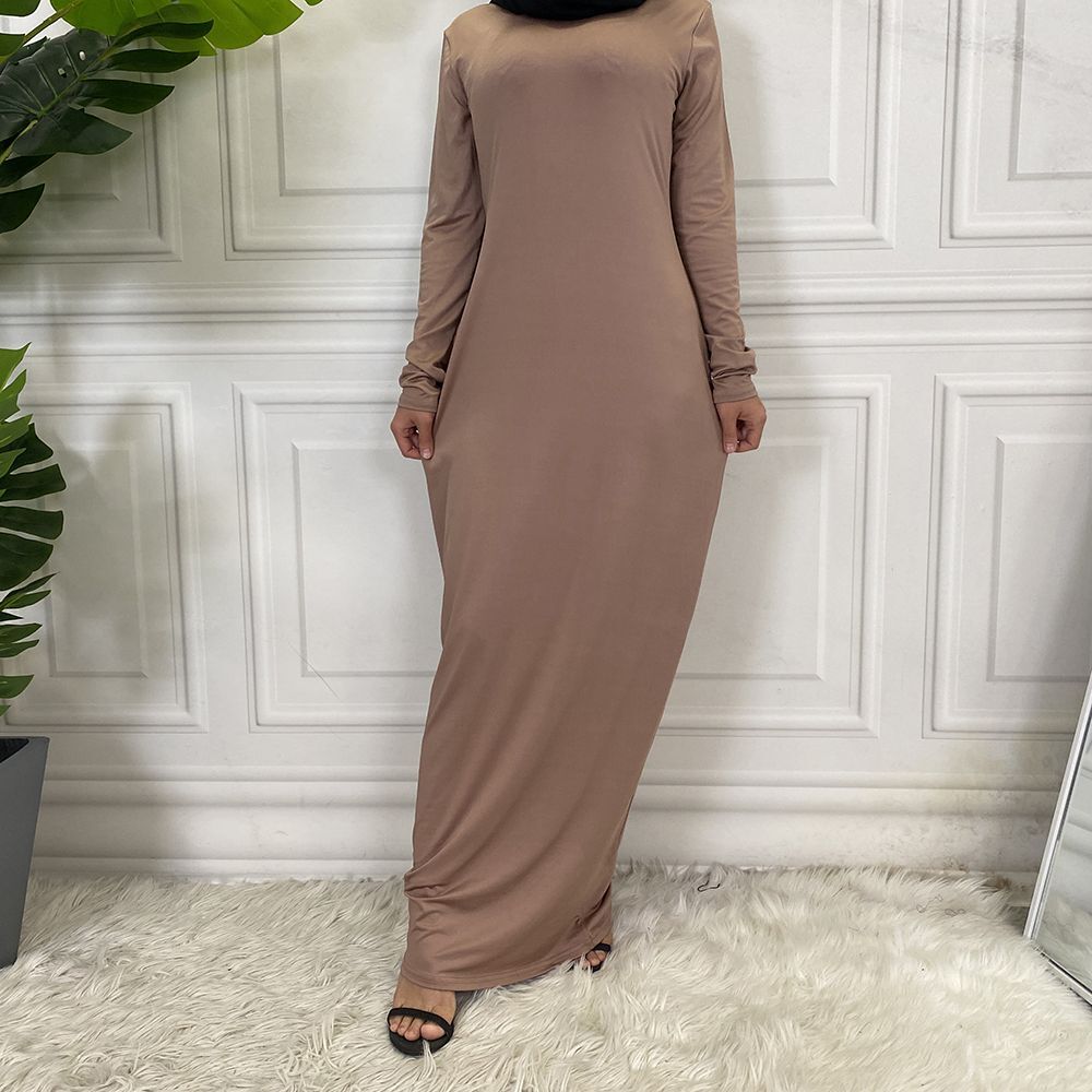 white christmas dresses Elegant Long Hijab Wedding Dress With Beads – TANYA BRIDAL main image 0