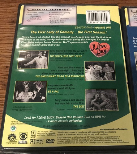 I Love Lucy Season 1 DVD Collection Lot Lucille Ball VOLUMES 1-4 Full Screen! - Picture 7 of 10