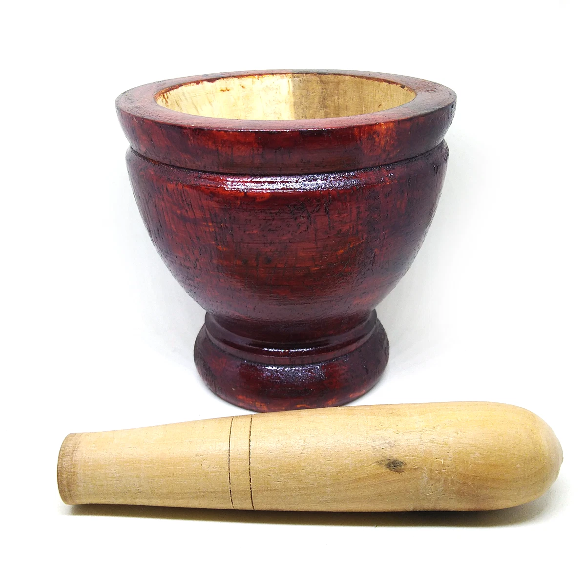 Set 4 inches Solid wooden mortar and pestle Thai kitchen spice Grinder bowl M01
Opens in a new windo