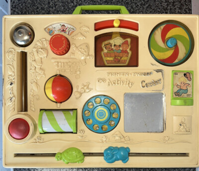 Vintage Fisher Price Activity Center 1973 Kleinkind Krippe Busy Board  