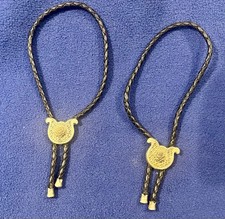 Vintage Zodiac Boot Bolos Horseshoe With Rose