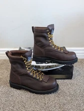 Size 10.5 Men's Georgia Boot Lace-to-Toe Waterproof Brown Work Boots G8341
