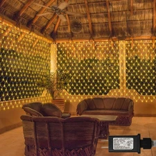 20Ft x 13Ft Net Lights Outdoor Mesh Lights Plug in with Remote, 720 LED Net L...