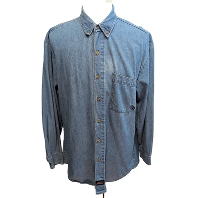 Chemise Dickies XL Jean Bleu 100% Coton Made in Nicaragua manches longues - Photo 1/4