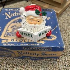 Vintage Lipper & Mann Japan Santa Candle Holder NOEL Christmas
