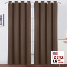 Blackout Curtains 52 x 120 Inch Long 52"W x 120"L Pack of 2 Chocolate Brown