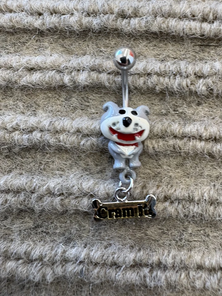 Anillo de ombligo vintage Dog of Glee Cram It 2004 piercing joyería regalo divertido Foto 3 de 4