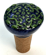 Ceramic & Cork Bottle Stopper Blue/Green