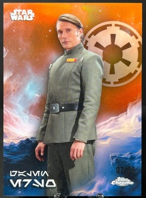 2025 Topps Chrome Star Wars   AV-47 GALEN ERSO Aurebesh Variation Orange 07 /25