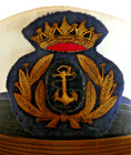 Spain Spanish Navy Franco-era 1970 officer’s white service cap U.S. size 7¼ — photo 3