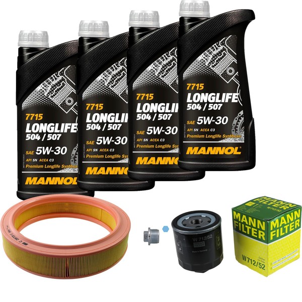 MANN-FILTER Inspektionspaket Mannol 4L Longlife 5W-30 FüR VW Lupo 1.0-image