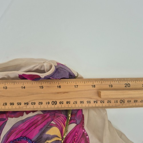 KAREN MILLEN Dress 12 Beige 100% Silk One Shoulder Long Sleeve Knee Length - Picture 12 of 20
