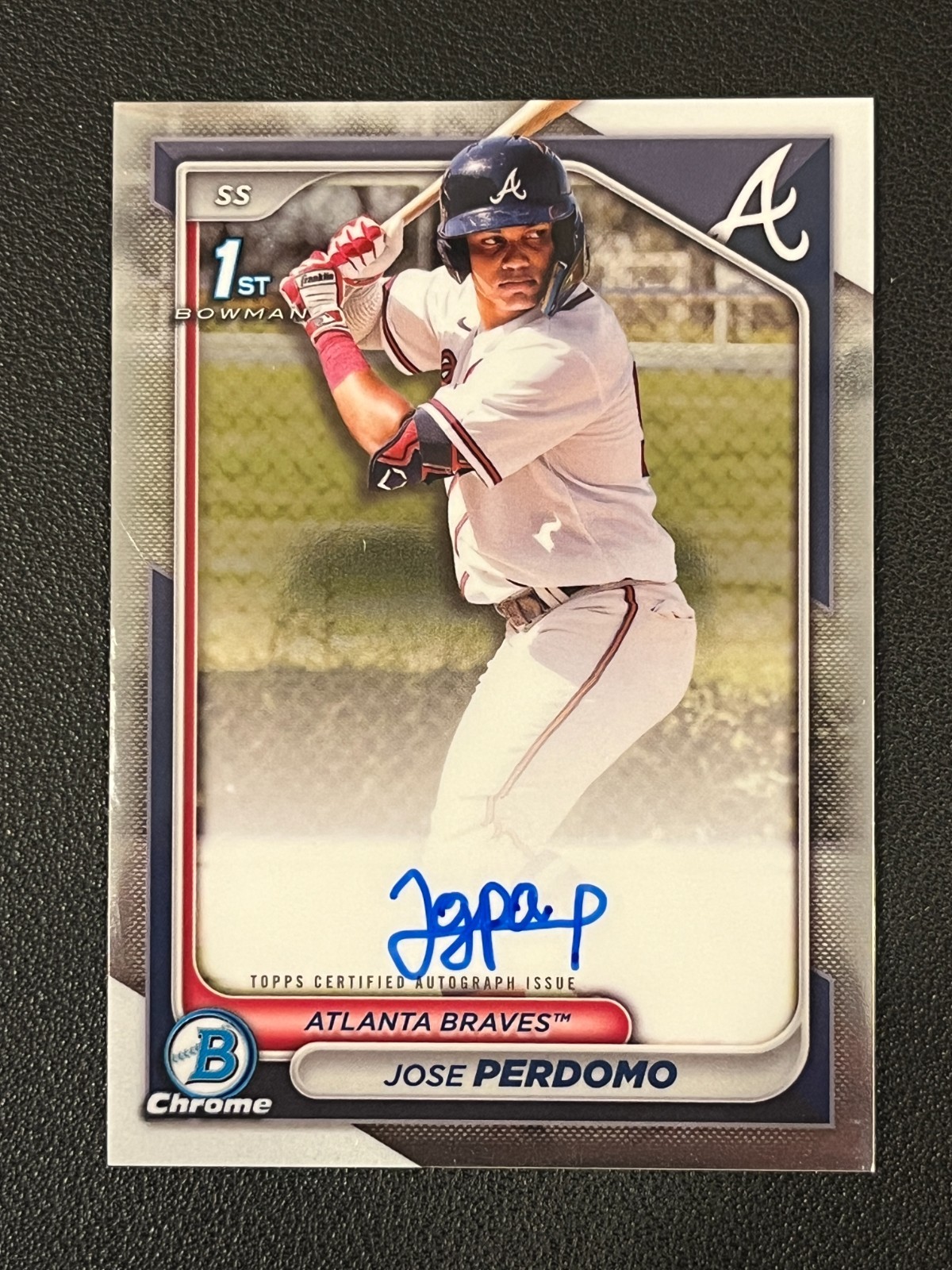 Jose Perdomo 2024 Bowman Chrome 1st Auto Braves