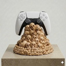 Skull Pile Controller Holder – 3D Printed Gaming Desk Accessory, Universal Stand