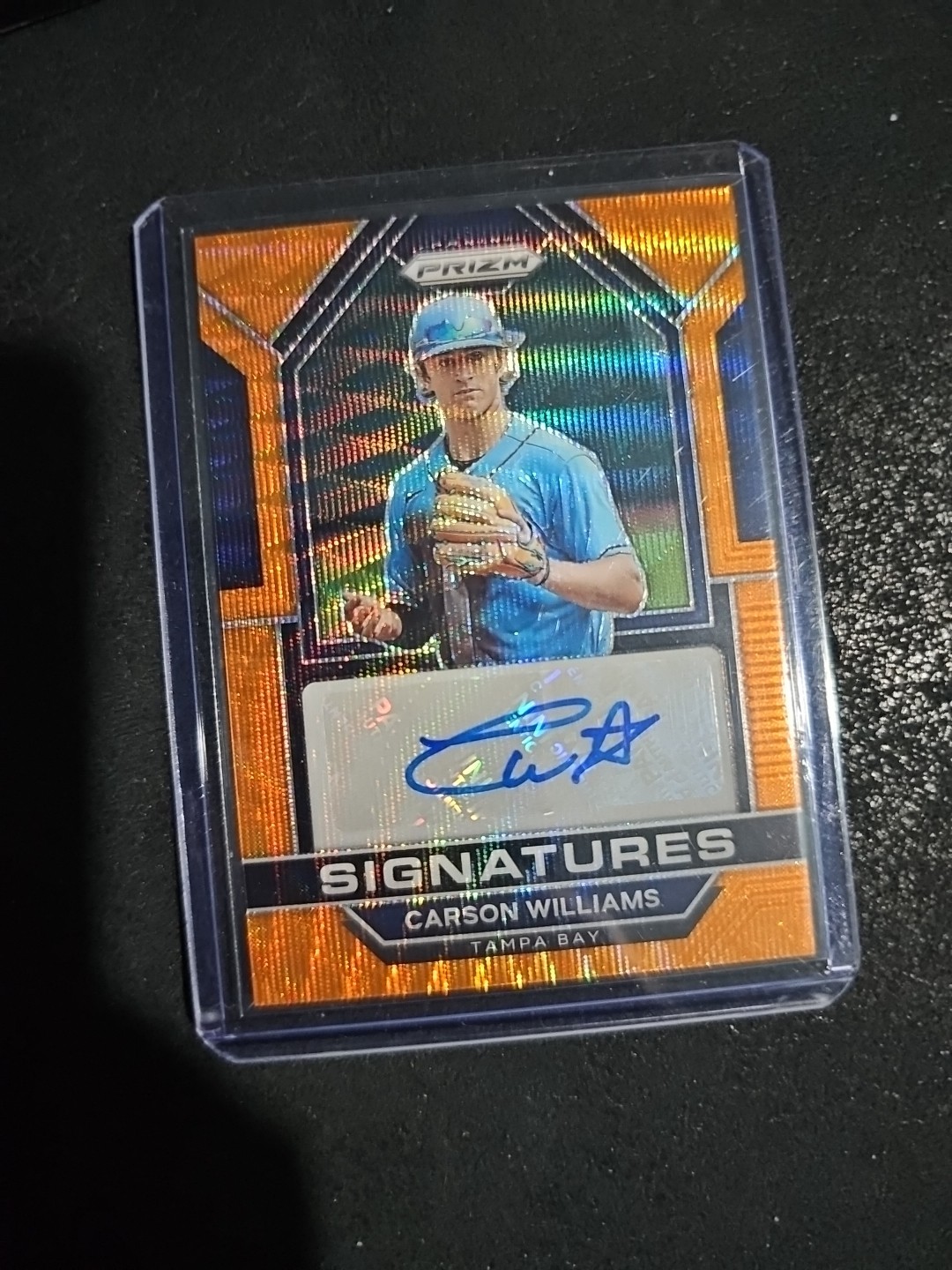 2023 Panini Prizm Signatures Orange Wave 08 /50 Carson Williams #SIG-CW.2 Auto