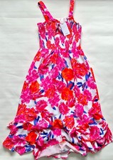 GRACE KARIN Floral Maxi Dress Small BNWT Smocked High Low Summer Wedding Boho