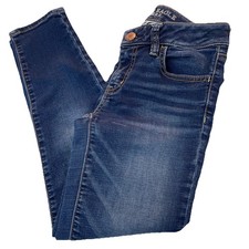 American Eagle Womens Jeans Size 00 Jegging Crop Dark Wash Super Stretch 0941