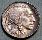1938 D United States Buffalo Nickel 5 Cent - AU Details Full Horn Lot 1363