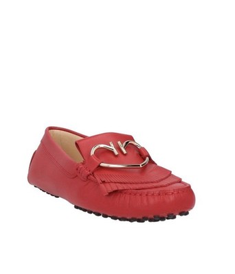 TOD S Women s Red Leather Moccasins, Size 36