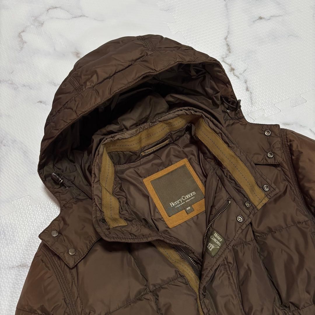 Henry Cotton's Brown Down Jacket M - Lightweight … - image 3