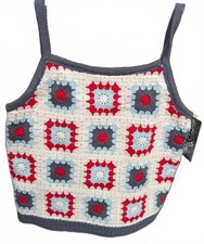 10/12 Large L Girls Crochet Tank Top July 4th Flag American 4th of July