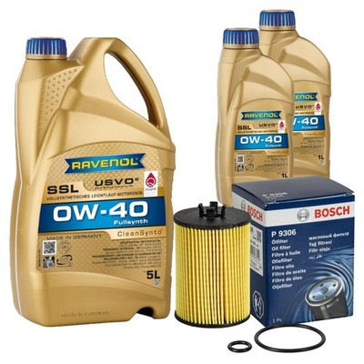 Inspektionspaket 7L RAVENOL SSL 0W-40 für Mercedes A-Klasse W169 B-Klasse W245