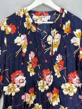 Old Navy Women’s Sz XL Multicolor Florals Lace Up Yoke Swing 3/4 Sleeve Dress