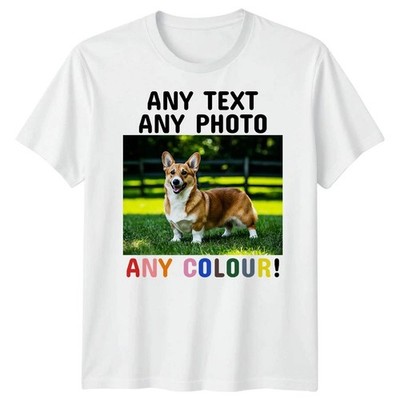 Individuelles personalisiertes Foto Text hochladen Unisex T-Shirt jedes Design
