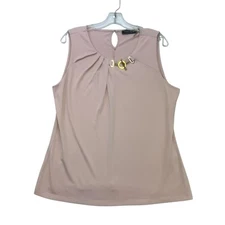 Ivanka Trump Tank Top Womens Large L Pink Gold Sleeveless Lined Lightweight