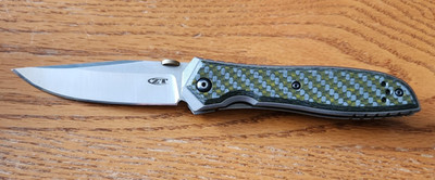 Zero Tolerance Emerson ZT 0640 CPM-20CV Blade Machined Titanium and Green CF
