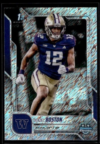 DENZEL BOSTON 2025 Bowman University Chrome 1st Shimmer Refractor No. 34!