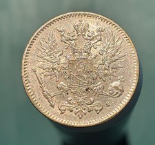 AU - 1916 - Russia Finland - 50 Pennia - Nice Silver coin!