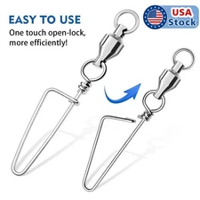 50PCS Ball Bearing Swivel with Coast Lock Swivel Snap Fishing Tackle Connectors