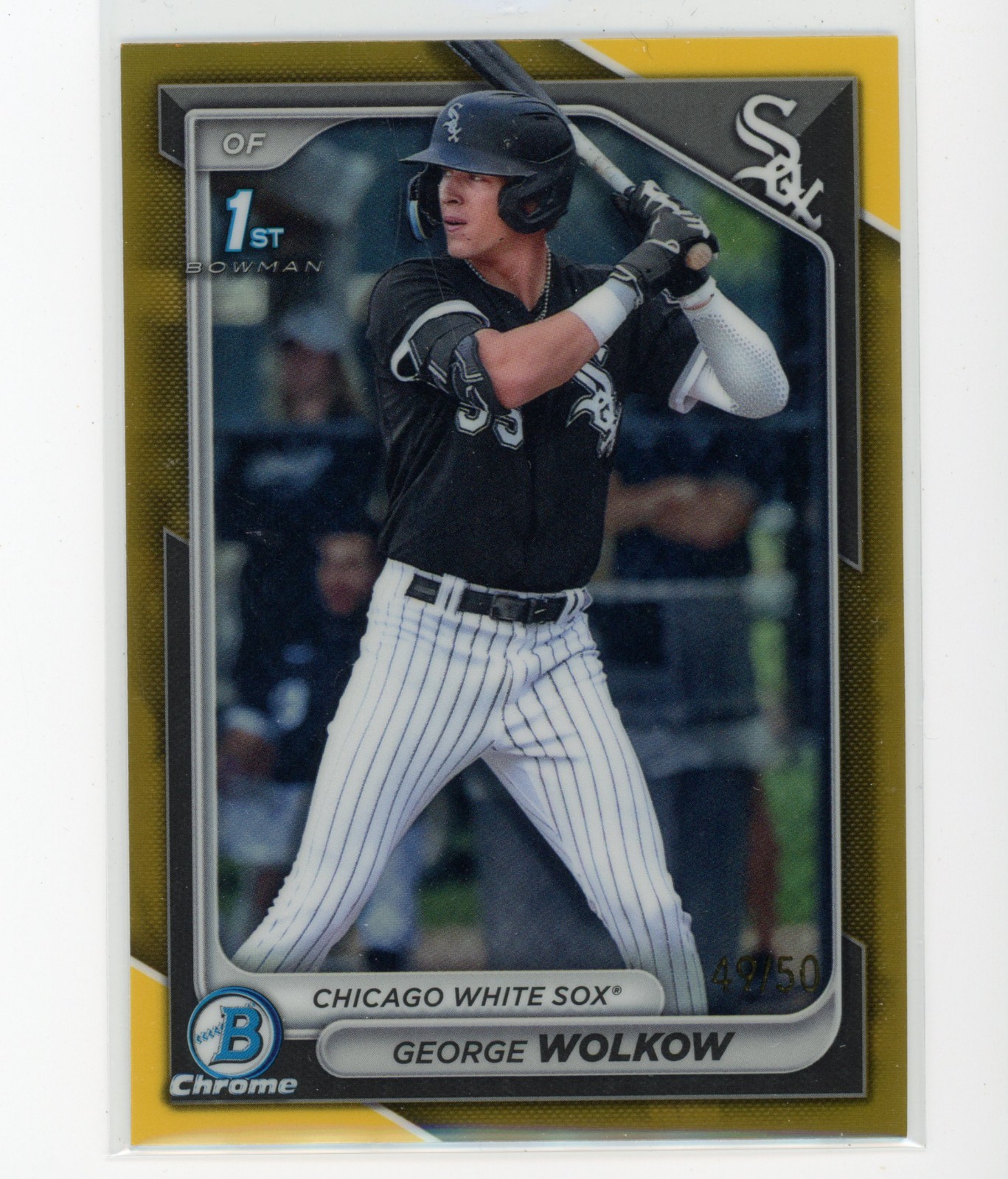 2024 Bowman Chrome George Wolkow 1st Prospect Gold Refractor #49/50 SSP (DC)
