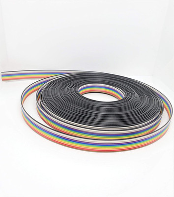 20Ft 10 Pin Rainbow Flat Ribbon Cable 28AWG IDC 1.27mm Pitch UL2651