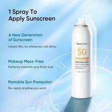 SKINTIFIC Lightweight Face Spray Sunscreen SPF50 PA   Sheer Tinted Glow 