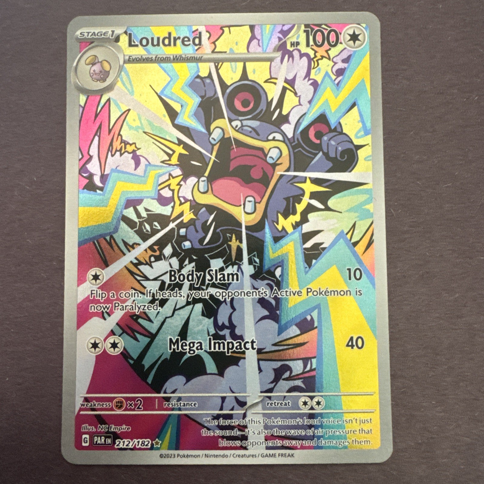 Loudred 212/182 Sv04: Paradox Rift Holo Pokemon TCG NM Condition